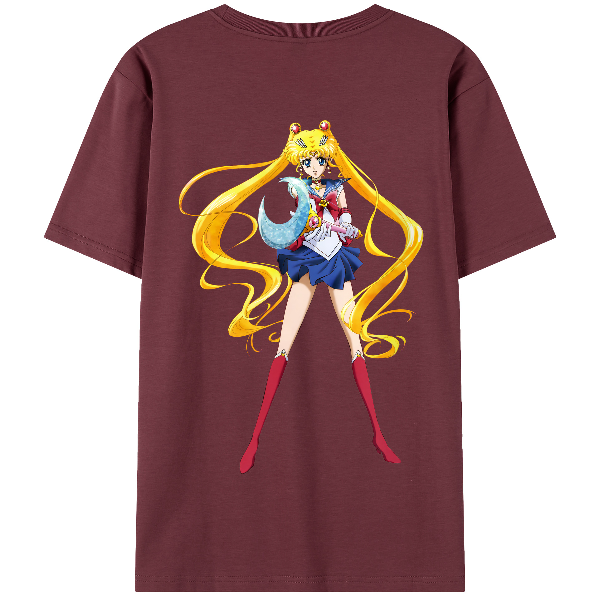 （画像用） 美少女戦士セーラームーン 月野 うさぎ つきの うさぎ Sailor Moon Tsukino Usagi 綿100％半袖Tシャツ（背面プリント）